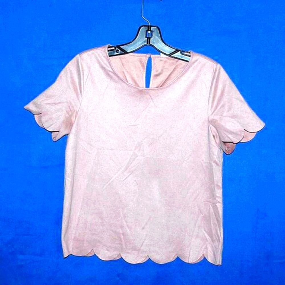 Altar'd State Scallop Edge Short Sleeve Top S